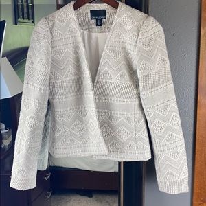 Cynthia Rowley Grey White Aztec Blazer, Small